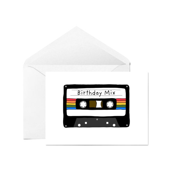 Cassette Tape Birthday Mix | Greeting Card Cassette Tape Birthday Mix | Greeting Card