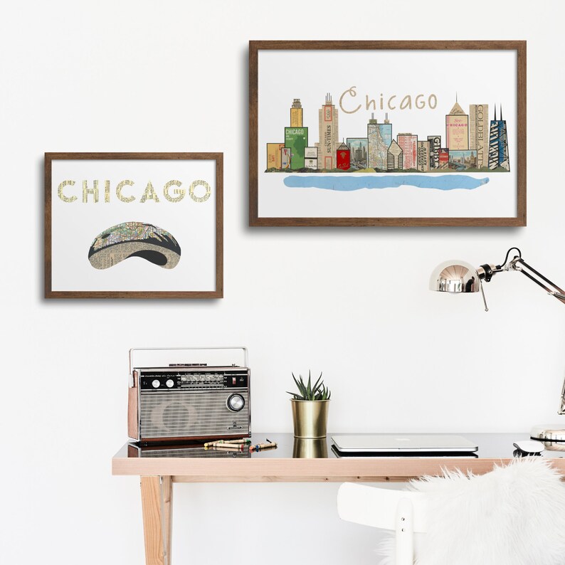Chicago Skyline Poster | Notecards - Chicago Art Prints, Chicago City ...