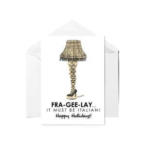 Leg Lamp Christmas Story Card - Funny Christmas Card, A Christmas Story Movie, Leg Lamp Holiday Card, Merry Christmas Card, Leg Lamp Fragile