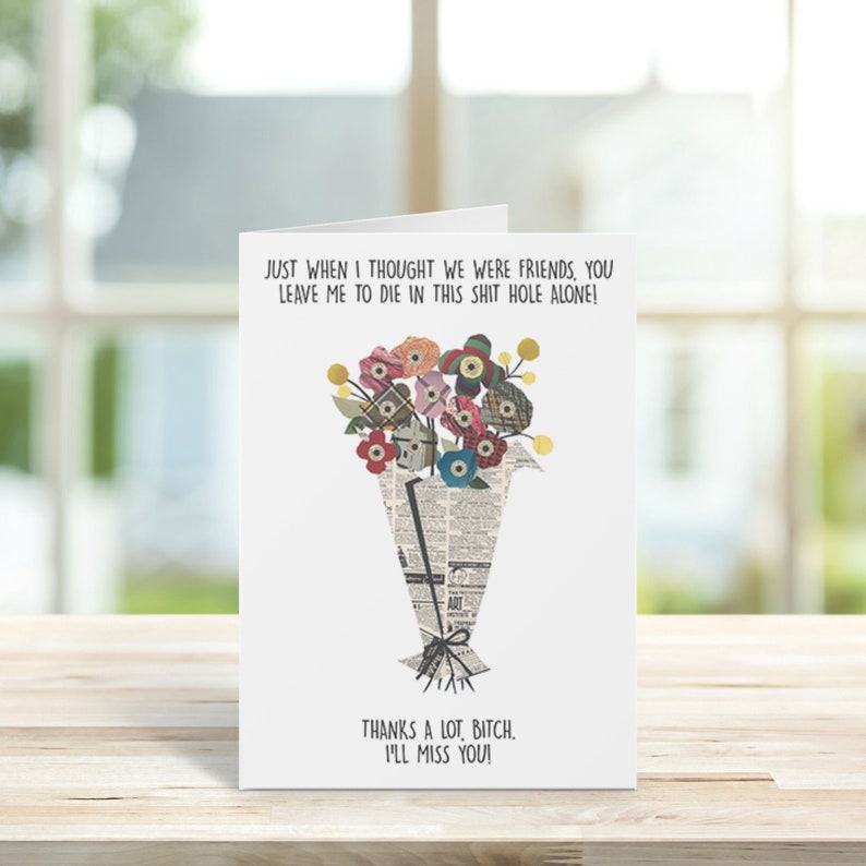 Don't Leave Me - Funny Greeting Card, Funny Retirement Card, New Job Card, Funny Moving Card, Best Friend Card, Good Luck Card image 2