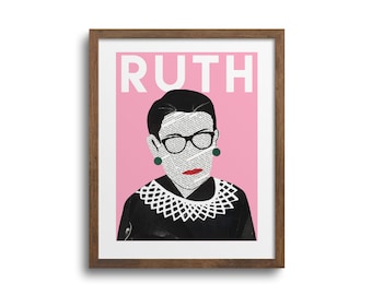 Ruth Bader Ginsburg Print - RBG Poster, Feminist Poster, Ruth Bader Ginsburg, Notorious RBG, Gift For Her, Empowering Women