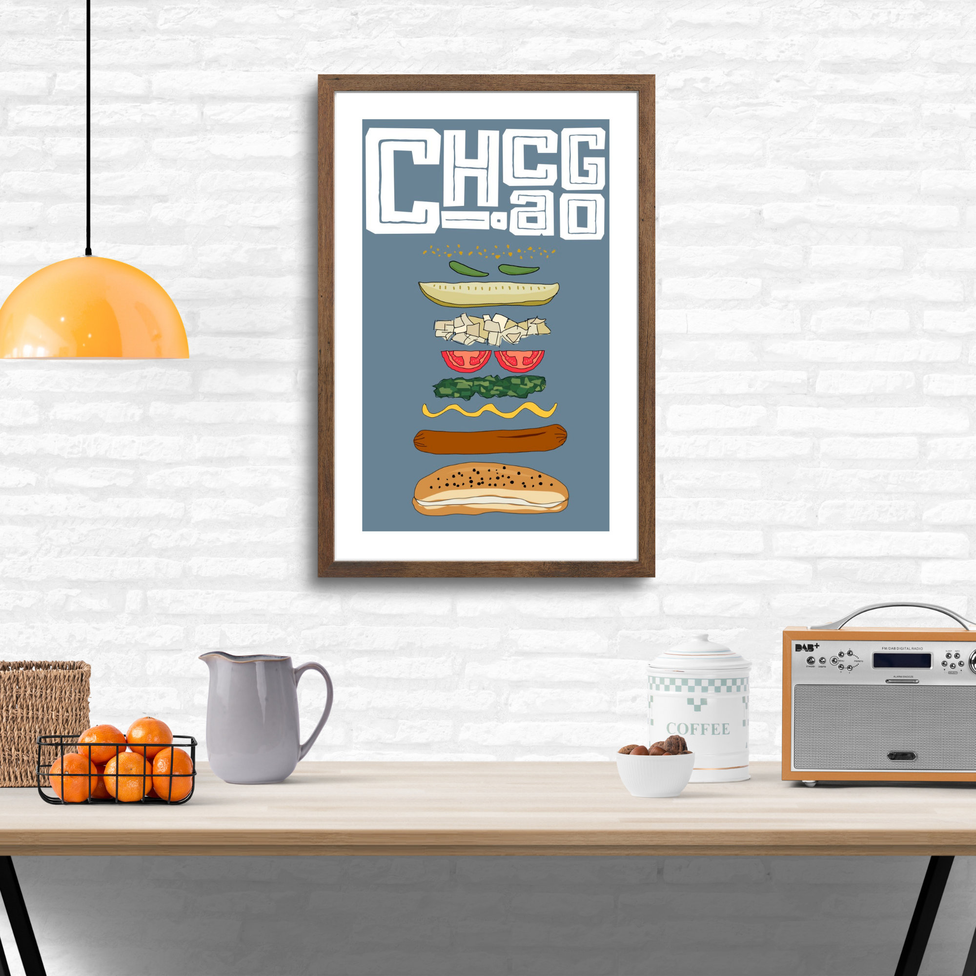 Chicago Hot Dog Art Print Chicago Poster Chicago Dog - Etsy