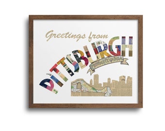 Pittsburgh Skyline Art Print | Notecards - Pittsburgh Art, Pittsburgh Skyline Art, Pittsburgh Wall Art, Pittsburgh Poster, Pittsburgh Cards