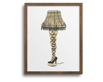 A Christmas Story Leg Lamp Prints | Notecards - Leg Lamp Poster, A Christmas Story Cards, Leg Lamp Fragile, Christmas Story Art