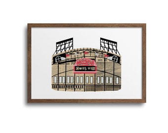 Wrigley Field Prints | Notecards - Chicago Cubs Poster, Chicago Baseball, Cubs Poster, Wrigley Field Art Print, Cubs Cards