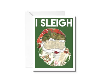 Funny Christmas Card Santa Sleigh- Funny Greeting Card, Funny Holiday Card, Snarky Christmas Card, Best Friend Card, Santa Card
