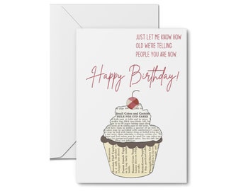 Birthday Card..How Old Are You? - Happy Birthday Card, Humorous Birthday Card, Funny Birthday Card