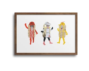 Cleveland Guardians Hot Dogs Mustard, Ketchup, Onion Prints - Cleveland Baseball, Cleveland Indians, Cleveland Hot Dogs Races, Cleveland Art