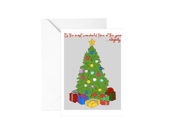 Let Is Snow Christmas Greeting Card & Notecards - Funny Christmas Card, Holiday Card, Red Truck Christmas, Let It Snow, Happy Holidays Card