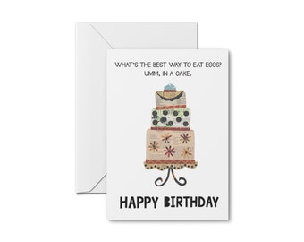 Birthday Card..What's Best Way To Eat Eggs? - Happy Birthday Card, Humorous Birthday Card, Funny Birthday Card, Card for Her