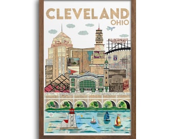 Cleveland Sailboat Skyline Prints | Notecards