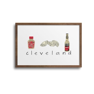 Cleveland Foodie Prints | Notecards - Cleveland Poster, Cleveland City Art, Pierogi Art Print, Cleveland Food, Kitchen Art Print