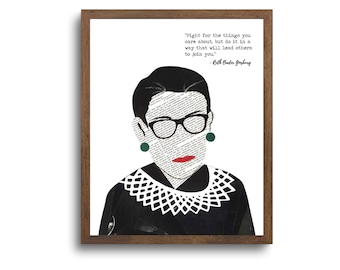Ruth Bader Ginsburg Quote - RBG Poster/Prints, RBG Cards, Feminist Poster, Ruth Bader Ginsburg, Notorious RBG, Gift For Her, Inspirational