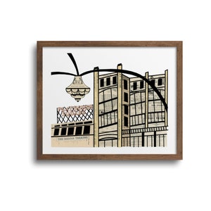 Cleveland Playhouse Square Prints | Notecards - Cleveland Poster, Cleveland Ohio Art, Cleveland Landmark, Playhouse Square