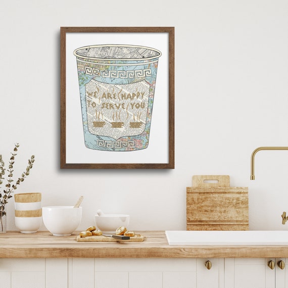 NY Coffee Cup we Are Happy to Serve You Art Print New York City