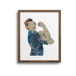 Rosie The Riveter Prints | Notecards - Feminist Poster, Rosie The Riveter Poster, Rosie Cards, Strong Woman Art, Rosie Magnet