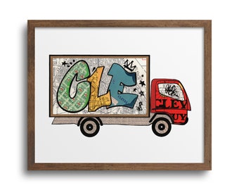 Cleveland Graffiti Art Print - Cleveland Street Art, Cleveland Wall Art, Cleveland City Art, Cleveland Ohio Poster, Urban Wall Art