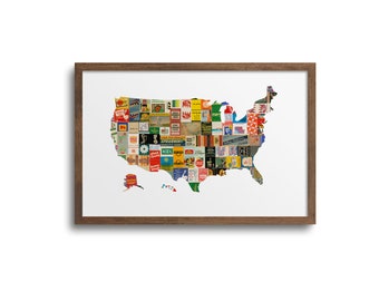 USA Map Print | Notecards - United States Poster, USA Cards, USA Poster, Map of America, Map of United States, America Map