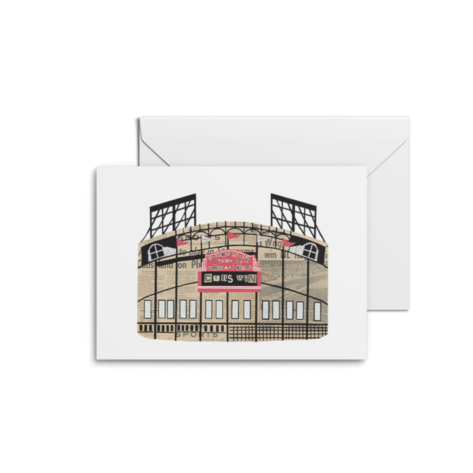 Wrigley Field Prints Notecards Chicago Cubs Poster Etsy