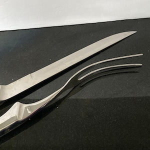 Pair of Vintage Carving Knife and Fork Stainless Japan
