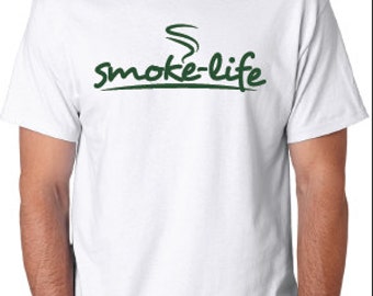 Unisex Smoke-Life White With Green