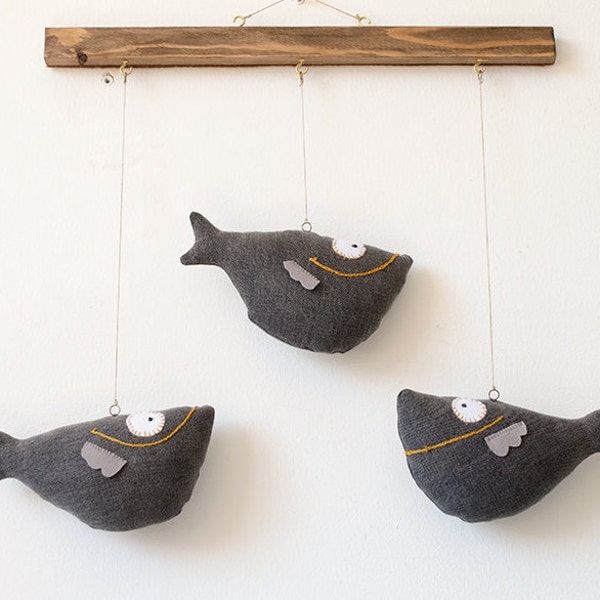 Nursery wall art, kids room fish decor, toddler room