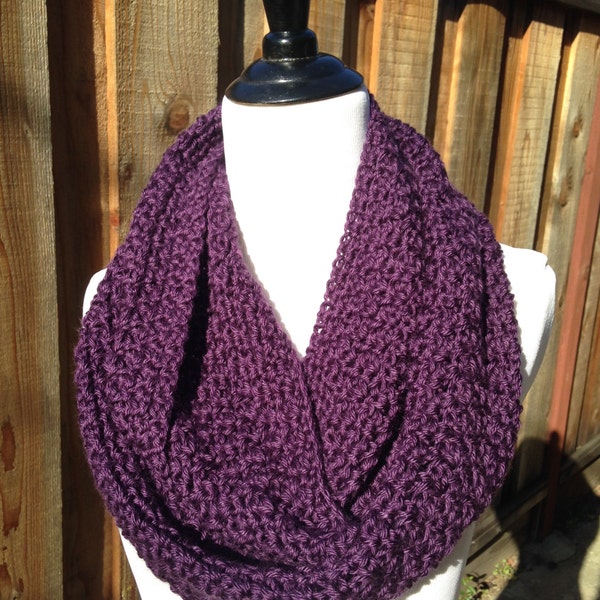 Plum/Purple Infinity Scarf; Plum Circle Scarf; Winter Circle Scarf; Winter Infinity Scarf