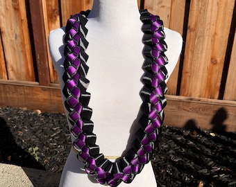 Custom Braided Satin Ribbon Lei - Personalized Graduation Gift and Celebration Keepsake