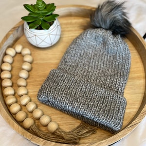 The Elliot Beanie, Grey Beanie, Winter Beanie, Knit Beanie, Handmade Beanie