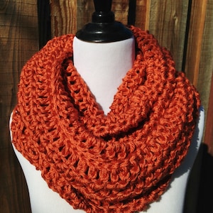 Burnt Orange Infinity Scarf; Orange Circle Scarf; Winter Circle Scarf; Winter Infinity Scarf; Rust Scarf; Extra long Infinity Scarf