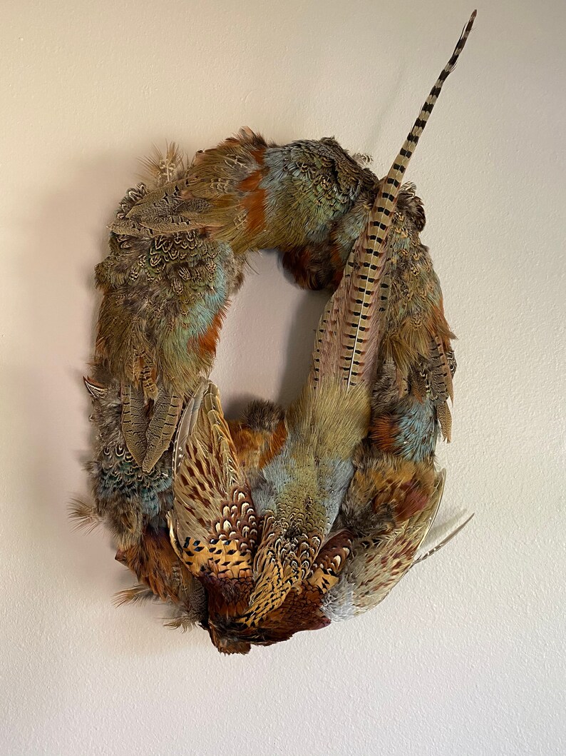 Oval Pheasant Feather Wreath - Etsy