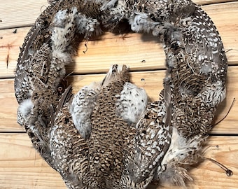 Round Grouse feather Wreath