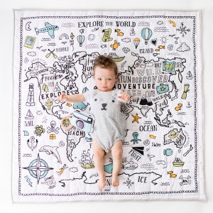 Organic World Explorer Play Mat Playmat Nursery Rug Unisex Neutral Baby Gift Shower Nursery Decor Kids Room Now Ready to Ship image 2