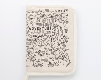 Explore the World Organic A5 Activity Zip Around Case - Diary Journal Notebook Cover Case - Kids Crayon Kit - Coloring - Pencil Case