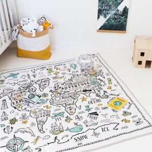 Organic World Explorer Play Mat Playmat Nursery Rug Unisex Neutral Baby Gift Shower Nursery Decor Kids Room Now Ready to Ship image 7