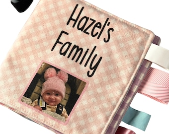 Family Fabric Photo Book - Deluxe Version - Custom Made Baby Childs Memory Book - Handmade for You - Gift for Baby Child Toddler Family