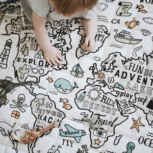 Organic World Explorer Play Mat Playmat Nursery Rug Unisex Neutral Baby Gift Shower Nursery Decor Kids Room Now Ready to Ship image 3