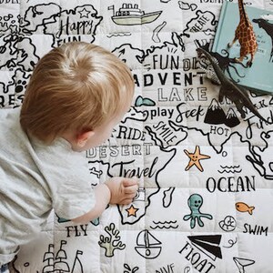 Organic World Explorer Play Mat Playmat Nursery Rug Unisex Neutral Baby Gift Shower Nursery Decor Kids Room Now Ready to Ship image 4