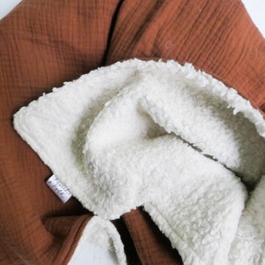 GOTS Organic Cotton Sherpa Baby Blanket - Cinnamon