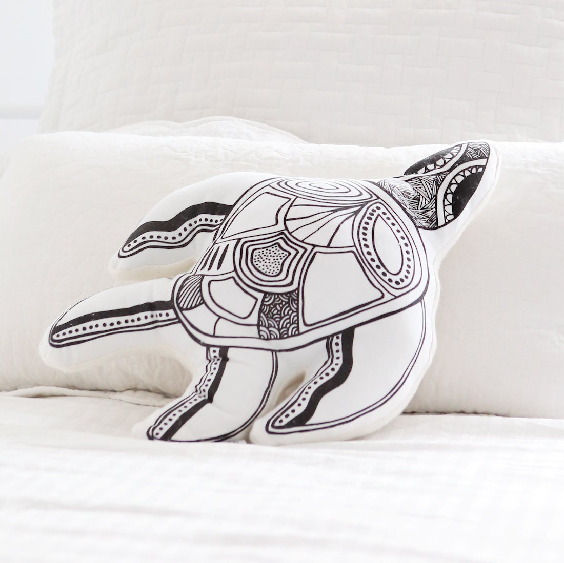 Turtle Handmade Cushion Softie Toy Peluche Animal - Australien Mer Australie Indigène Dessiné à La M