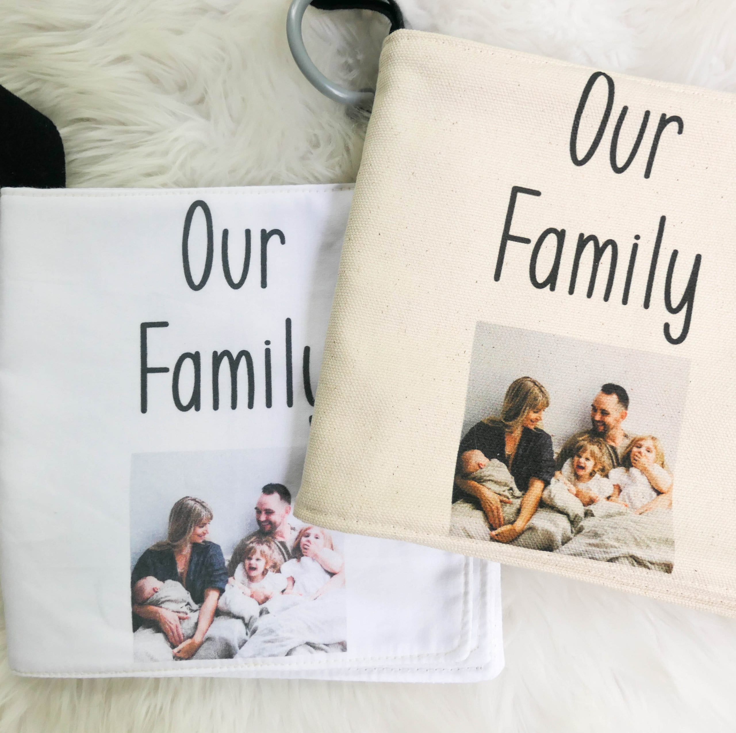 Family Fabric Photo Book - Basic Version - Custom Made Baby Childs Memory Book - Handmade for You - Gift for Baby Child Toddler Family