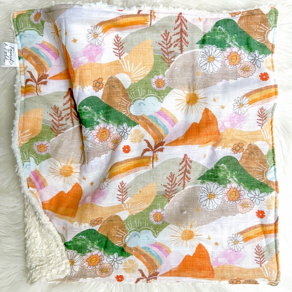 Organic Sherpa Lovey Blanket - Mullumbimby - Handmade in Australia - Gender Neutral Baby Gift, Organic Baby, Baby Shower, Unisex, Blanket