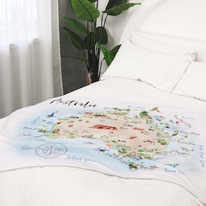 Große Minky AUSTRALIA Decke - Versandfertig - Handgemacht in Australien - Exklusives Design - Neutral Baby Decke Geschenk - Junge, Mädchen, Bub