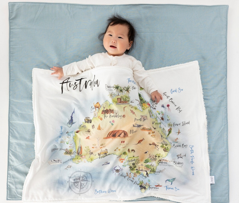 RTS Organic Sherpa Baby Blanket AUSTRALIA Neutral Stroller, Crib, Cot Blanket, Handmade in Australia, 100% Organic, Ships NOW image 1