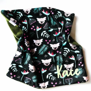 Minky Lovey Comforter - Koala on Black - Handmade - Luxury Baby Blanket - Baby Gift - Gender Neutral - Boy - Soft - Blanket - Australian