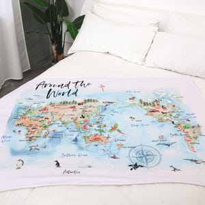 Große Minky Rund um die Welt Decke - Versandfertig - Handgemacht in Australien - Exklusives Design - Neutral Baby Decke Geschenk - Junge, Mädchen, Bub