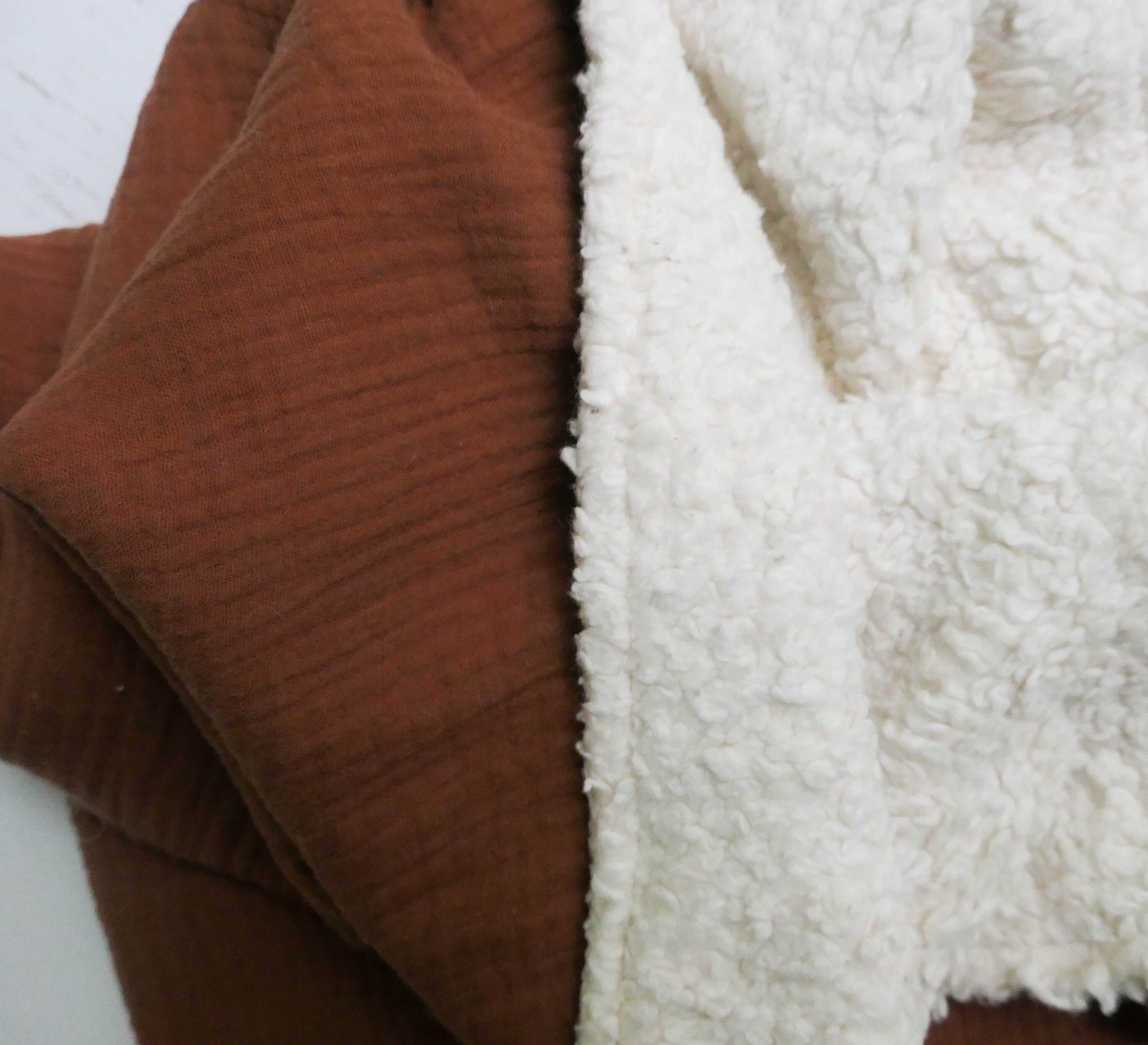 GOTS Organic Cotton Sherpa Blanket Cinnamon Baby Gift Neutral Baby Shower Nursery Decor Crib Stroller Blanket Handmade Unisex Etsy Canada