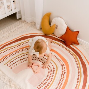 Organic Rainbow Nursery Play Room Rug / Playmat / Mat / Handmade / Girls Rainbow / Baby Girl / Baby Gift / image 4