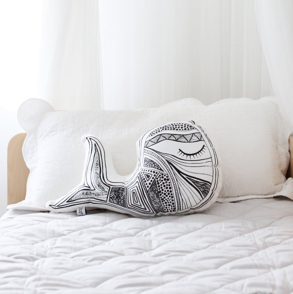 Whale Handmade Cushion Softie Toy Peluche Animal - Australien Mer Australie Indigène Dessiné à La Ma