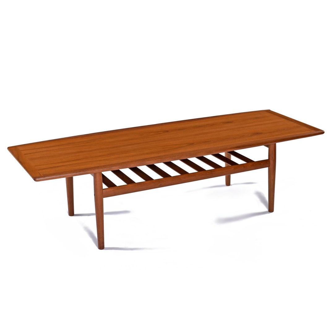 Grete's Rack Restored Grete Jalk Danish Modern Tiered Magazine Rack Teak Surfboard ...